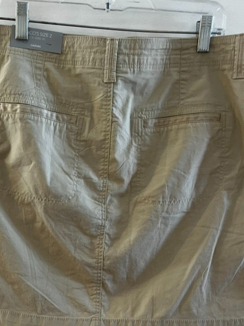 Chicos Woman's Tan Fly Front Summer Vacation Casual Skorts Sz 12 - Picture 8 of 9